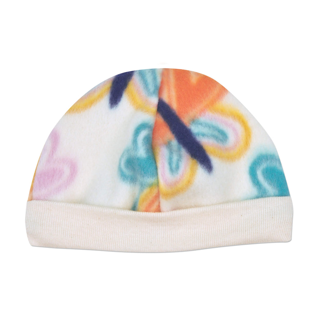 Natural Butterfly Fleece Cap