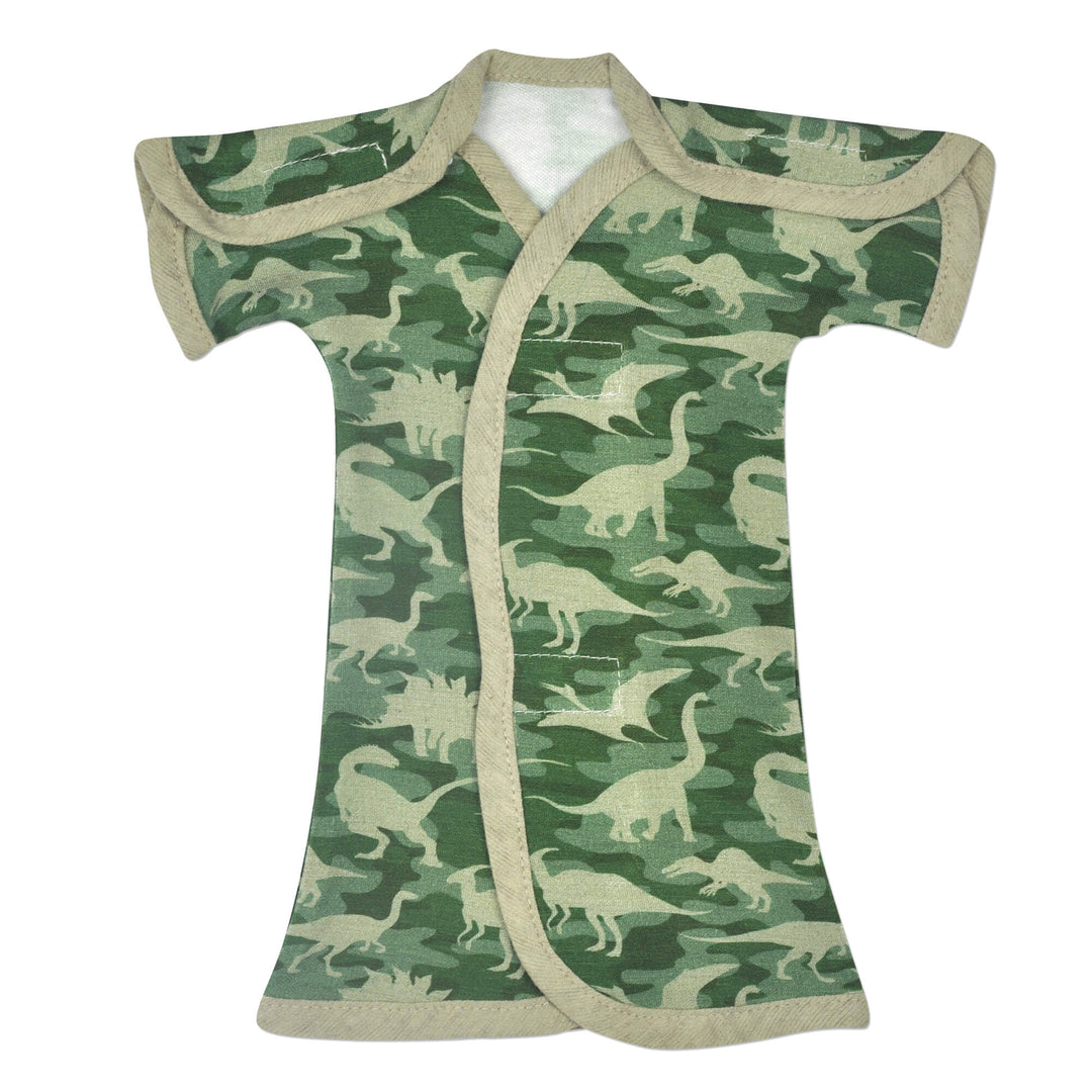 Dino Camo Bamboo Khaki NICU Gown