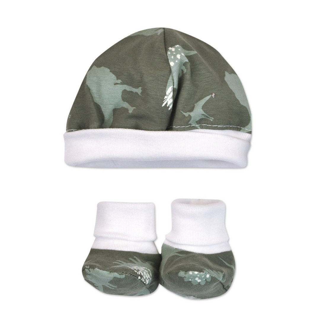 Jurassic Cap & Bootie Set
