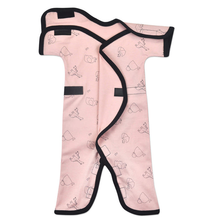 Little One Pink Short Sleeve Cotton Jumpsuit