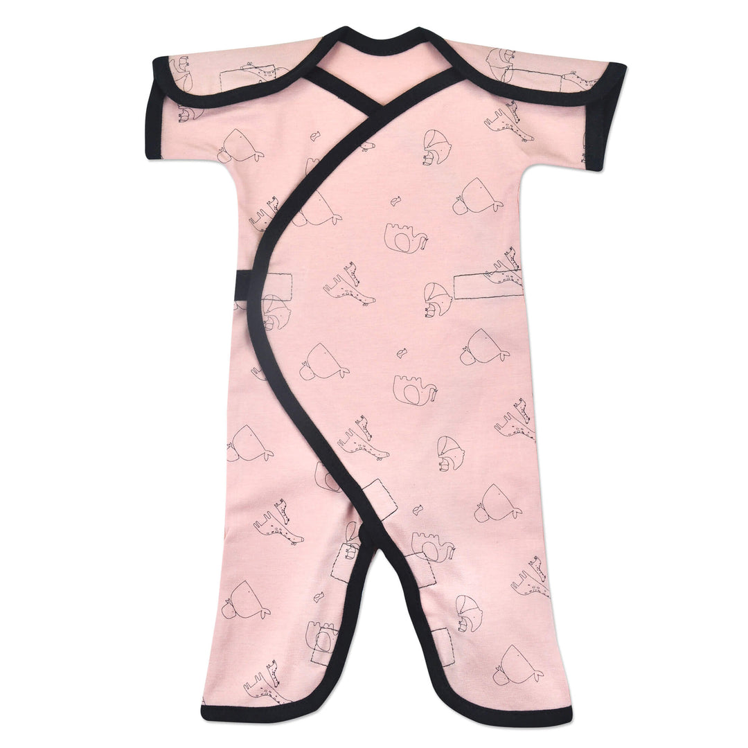 Little One Pink Short Sleeve Cotton Jumpsuit
