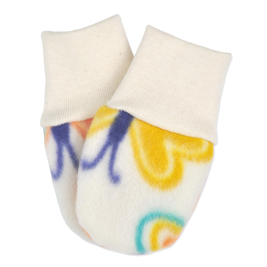 Natural Butterfly Fleece Mittens