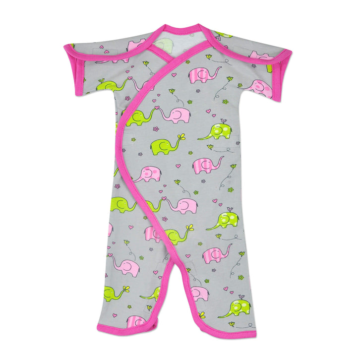 Elephant Kiss Short Sleeve Cotton NIC-Jumpsuit