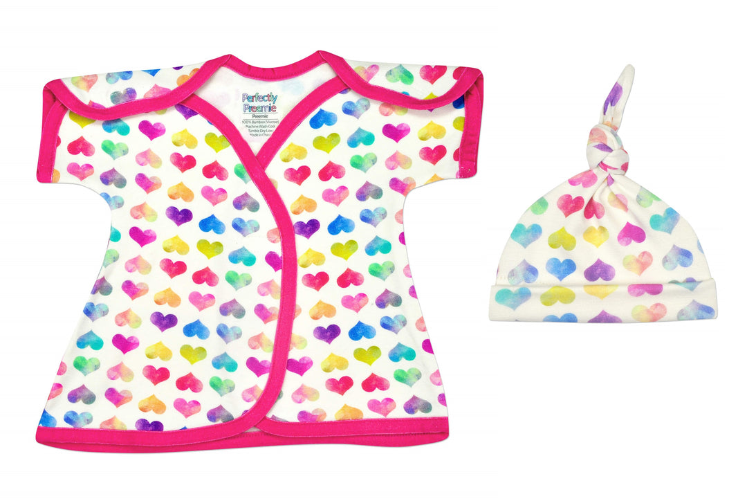 Colorful Hearts Bamboo NICU Dress