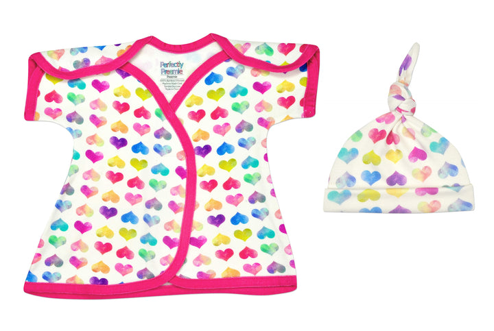 Colorful Hearts Bamboo NICU Dress