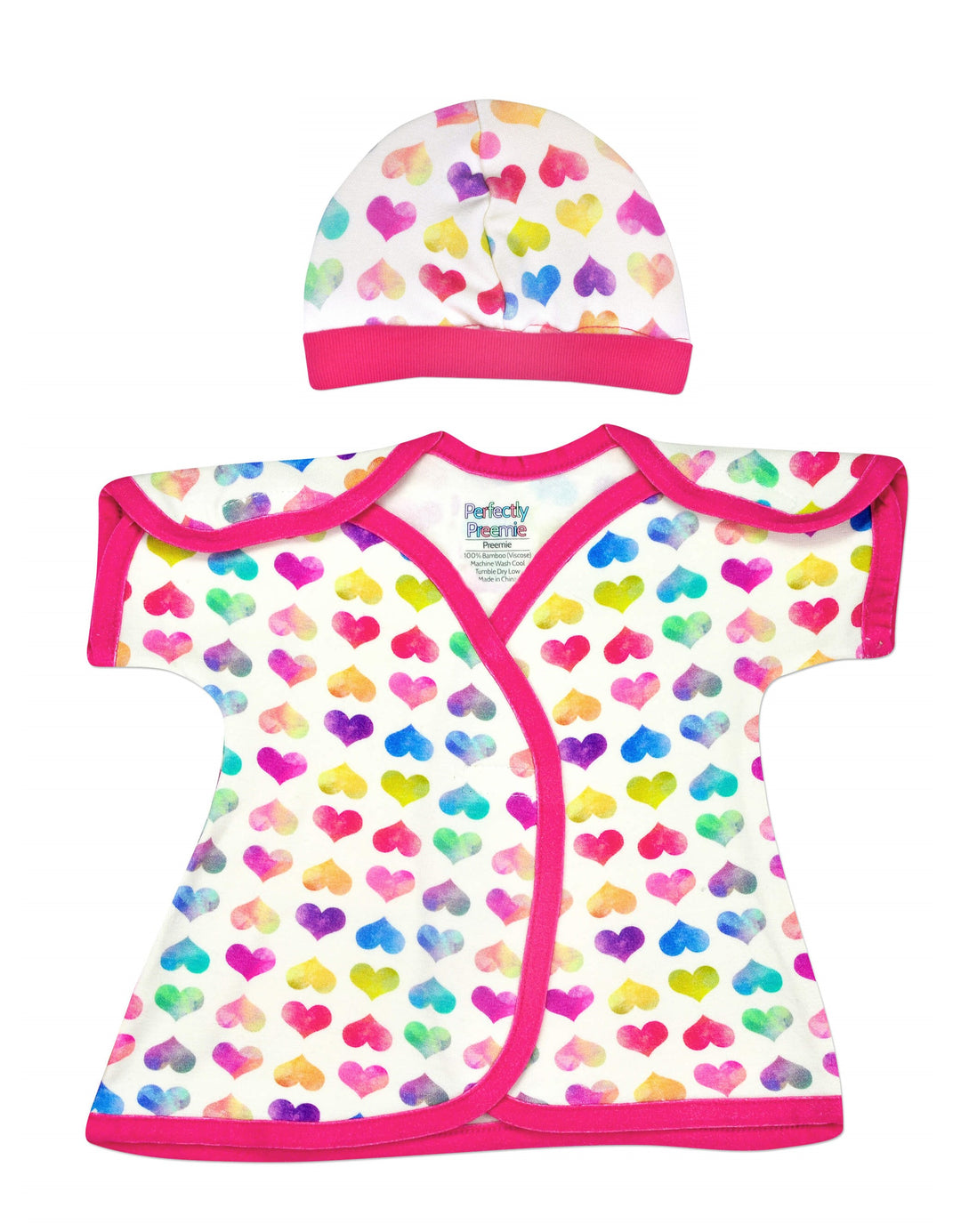Colorful Hearts Bamboo NICU Dress