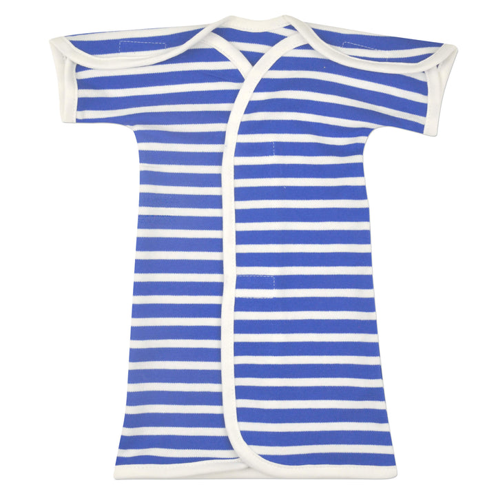 Blue Stripe Organic NICU Gown