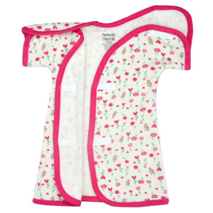Hearts Floral Bamboo NICU Gown