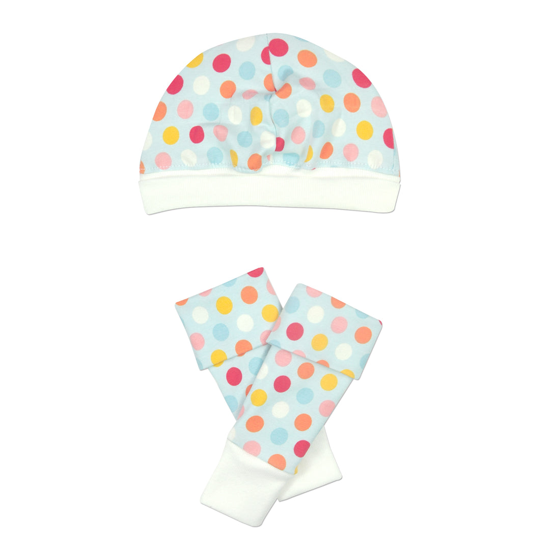 Polka Dot Cap & Leg Warmer Set