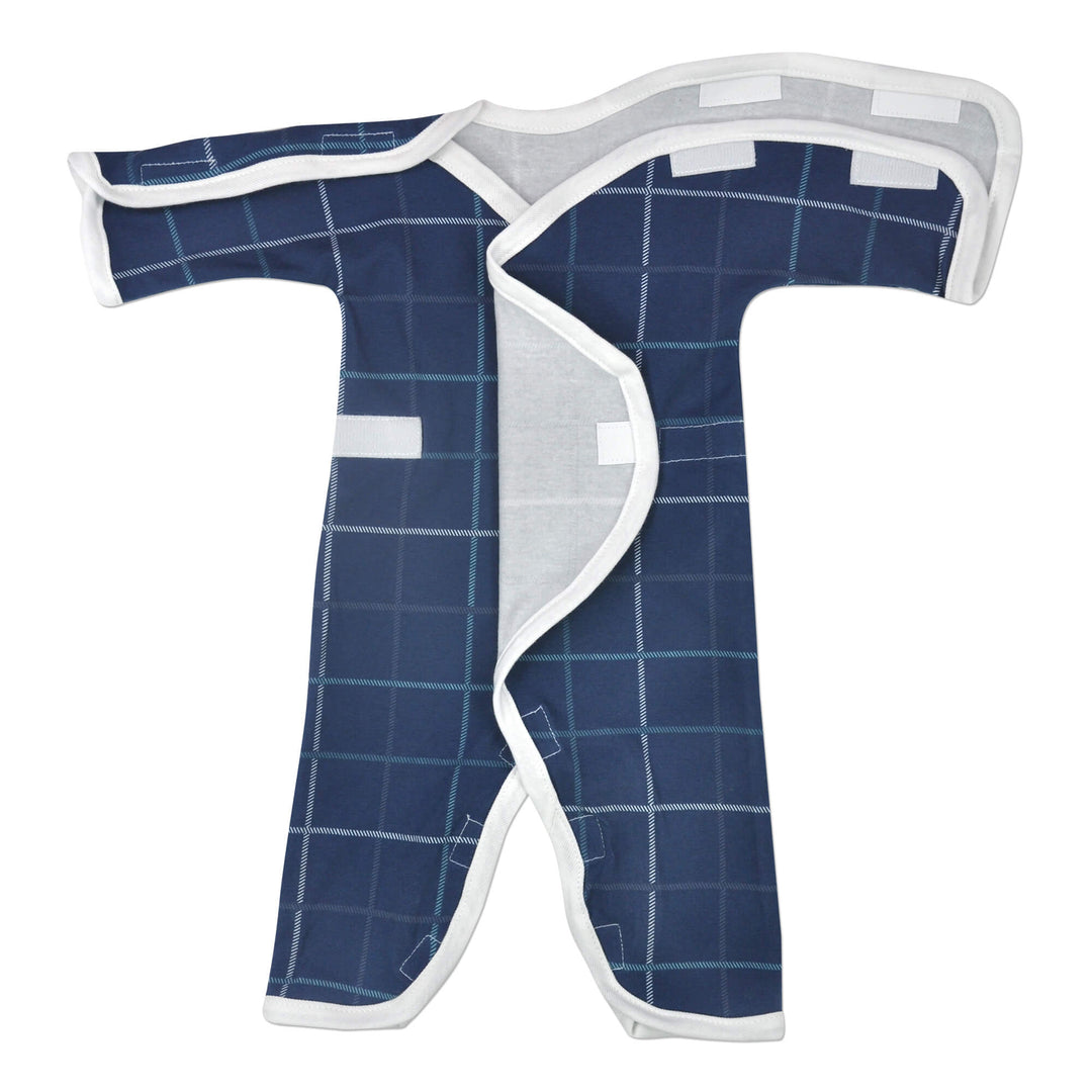 Blue Plaid Long Sleeve Cotton NIC-Jumpsuit