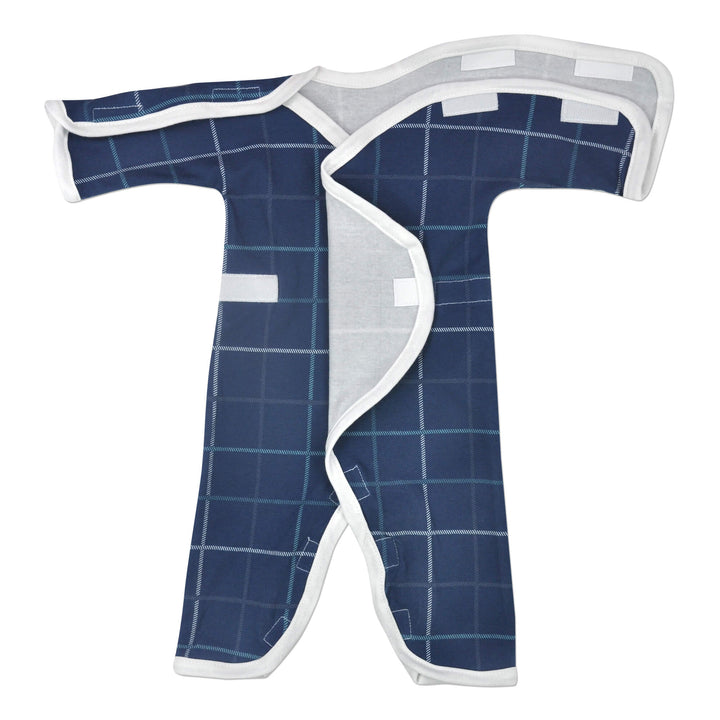 Blue Plaid Long Sleeve Cotton NIC-Jumpsuit