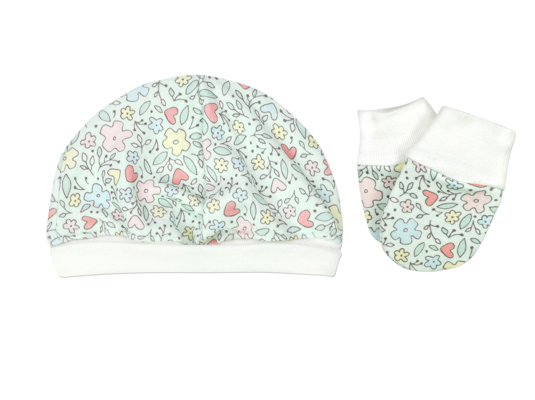 Caria Bamboo Hat & Mitten Set