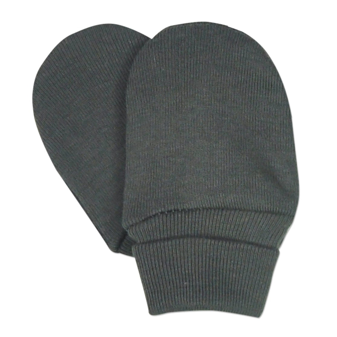 Solid Gray Cotton Mittens
