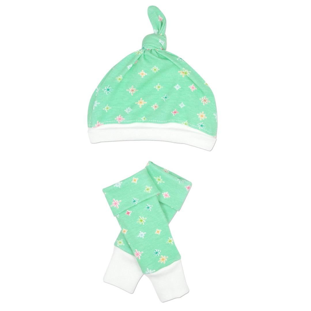 Twinkle Green Cap & Legwarmer Set