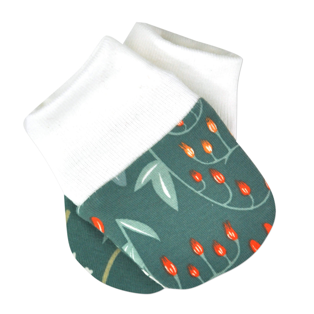 Hi Flower Cotton Mittens