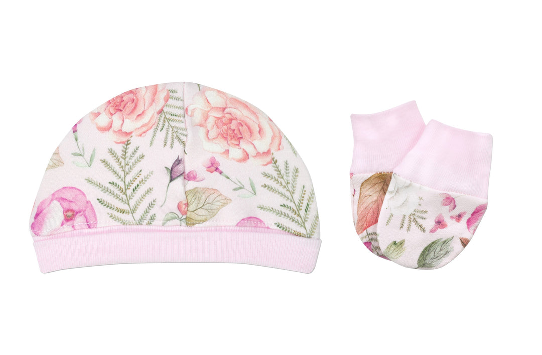 Maeve Bamboo Hat & Mitten Set