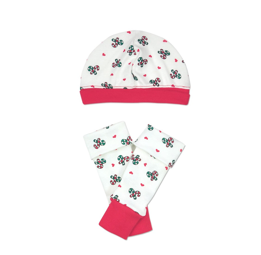 Candy Cane Cap & Leg Warmer Set