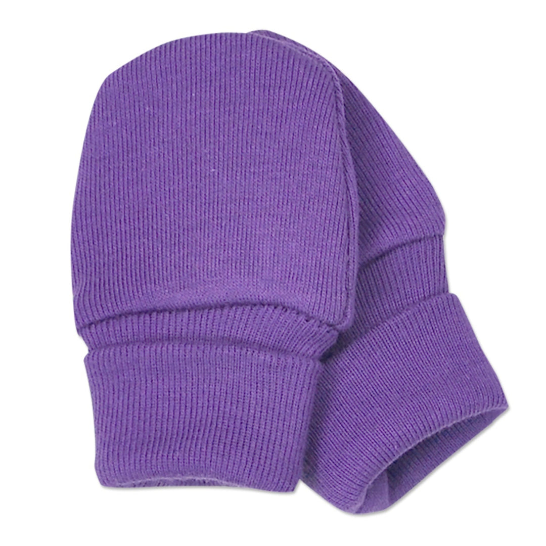 Solid Purple Cotton Mittens