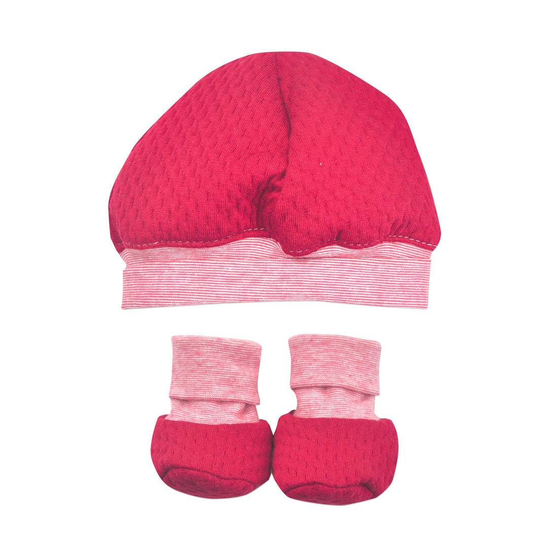 Rudy Red 2PC. Hat & Bootie Set