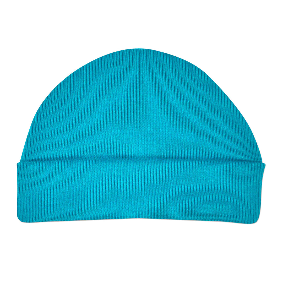 Teal Ribbed Touqe Cap