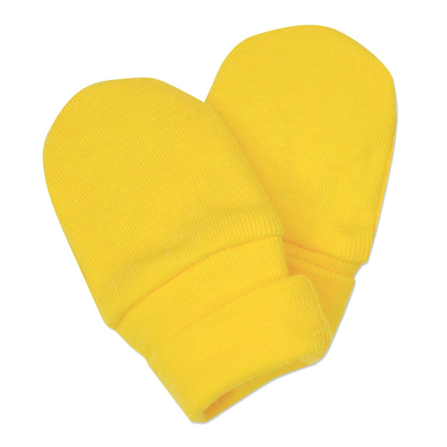 Solid Yellow Cotton Mittens