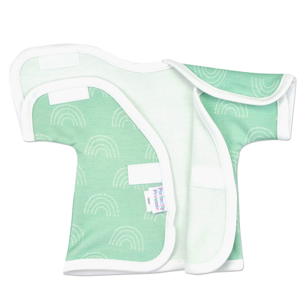The velcro closures on the front and shoulders make dressing easy.
