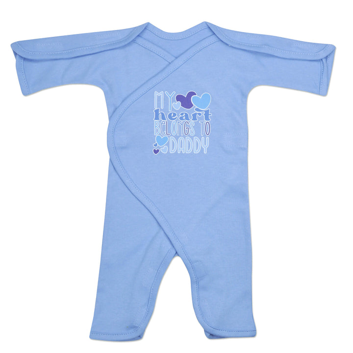 "My Heart Belongs to Daddy" Blue Cotton Long Sleeve NIC-Jumpsuit