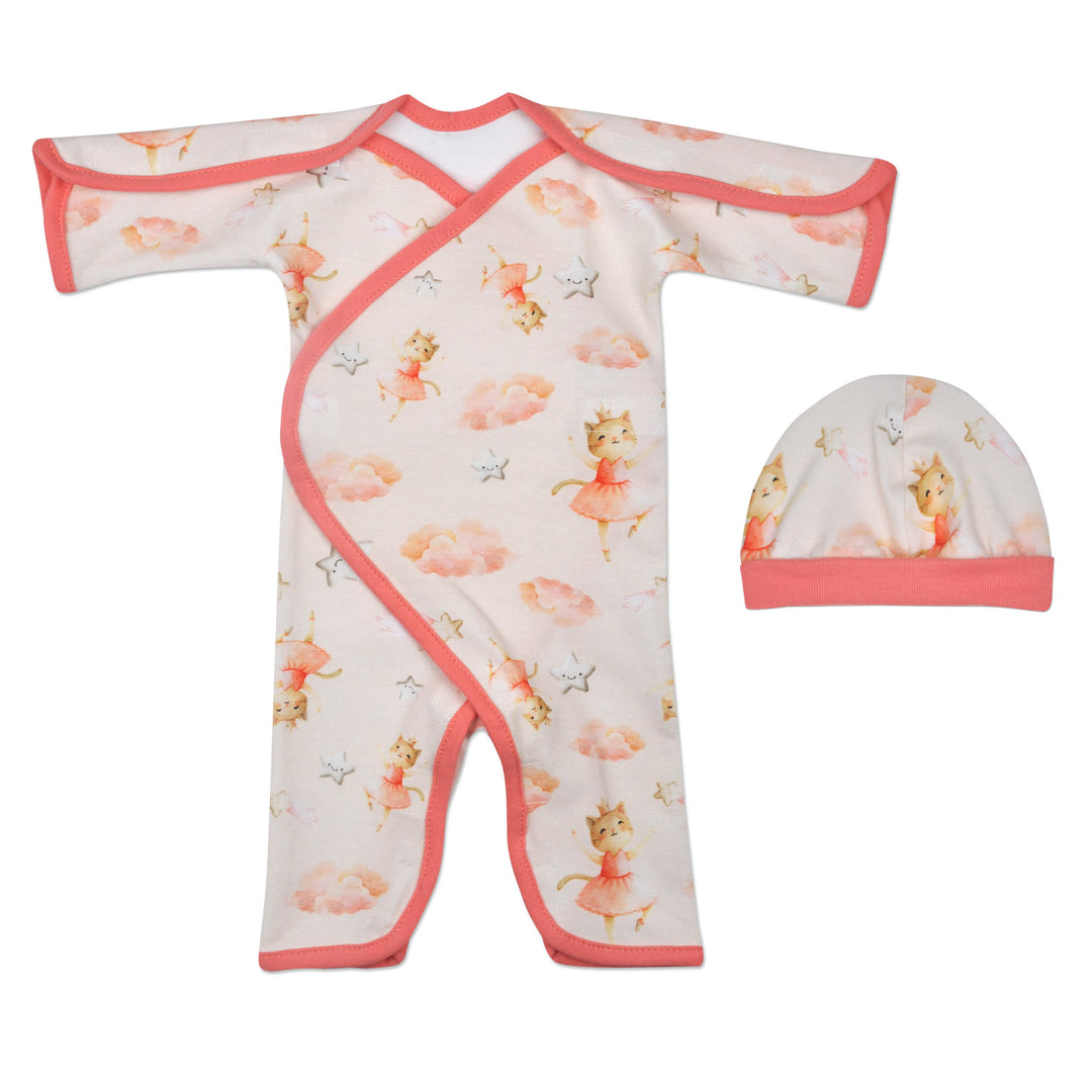 Dancing Kitty Cotton Long Sleeve NIC-Jumpsuit