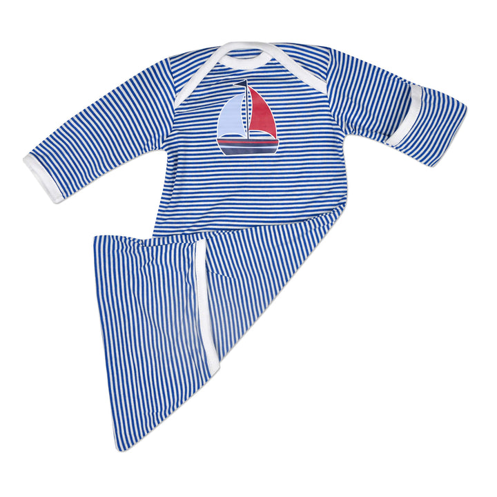 Sailboat Stripe Bamboo Baggette Sleeper Gown