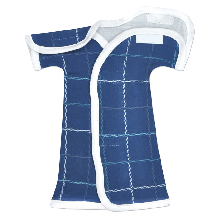 Blue Plaid NICU Gown