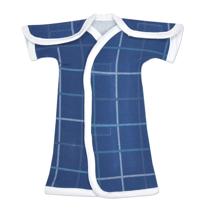 Blue Plaid NICU Gown