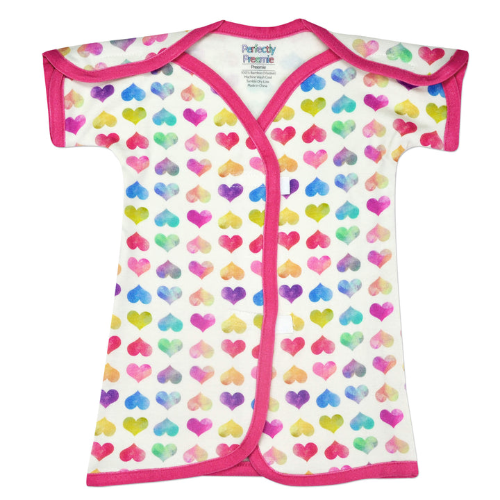 Colorful Hearts Bamboo NICU Gown