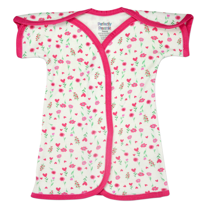 Hearts Floral Bamboo NICU Gown