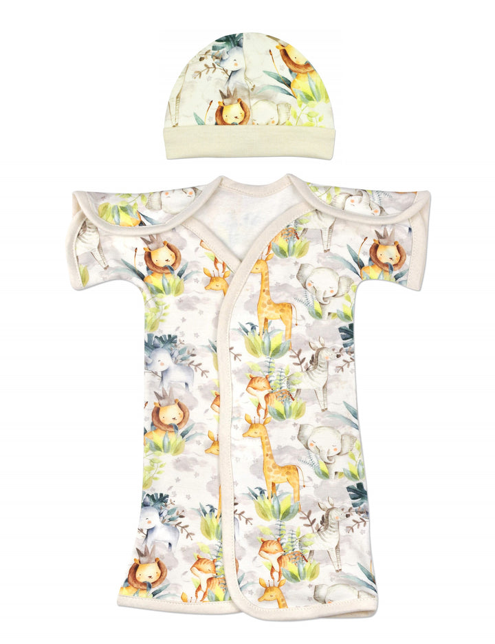 Safari Natural Bamboo NICU Gown