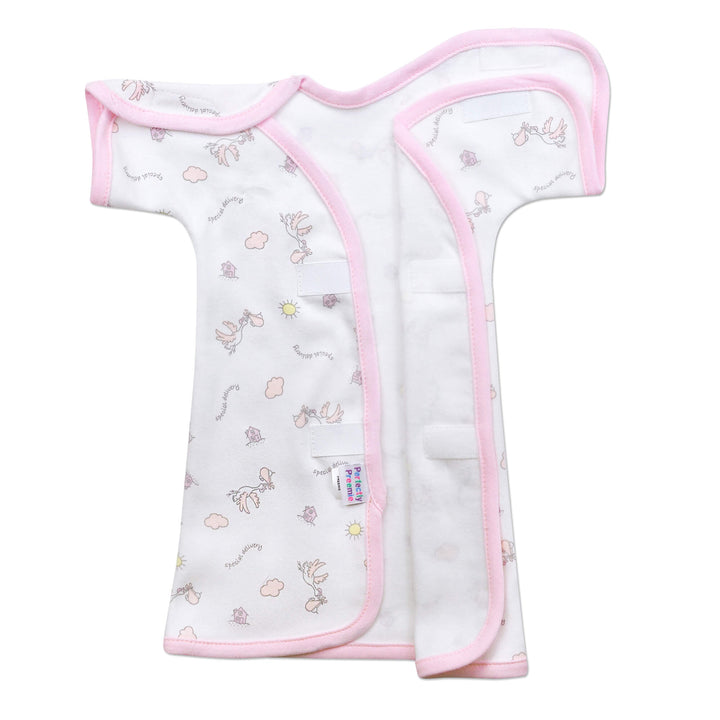 Stork Pink Cotton NICU Gown