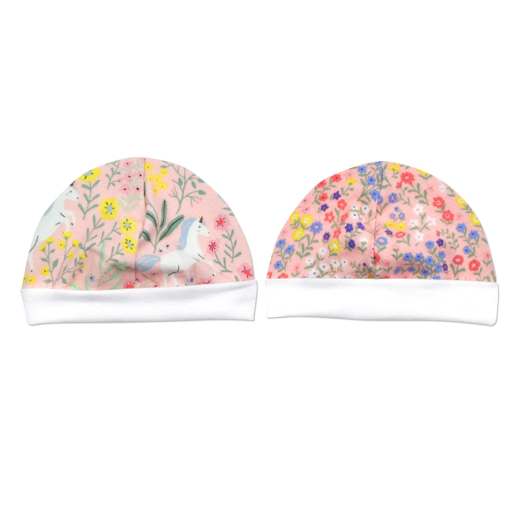 Unicorn Garden Flannel Cap Set- 2pk