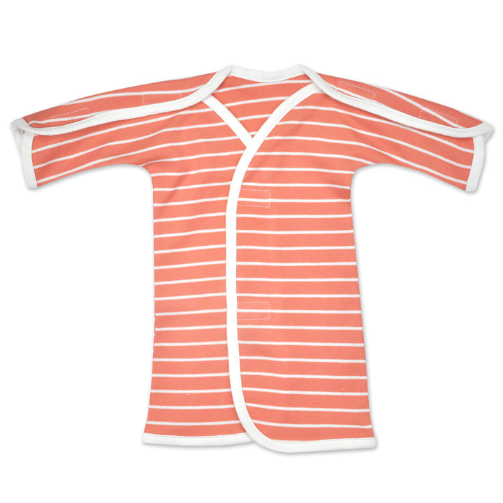 Pumpkin Stripe Organic Cotton NICU Gown