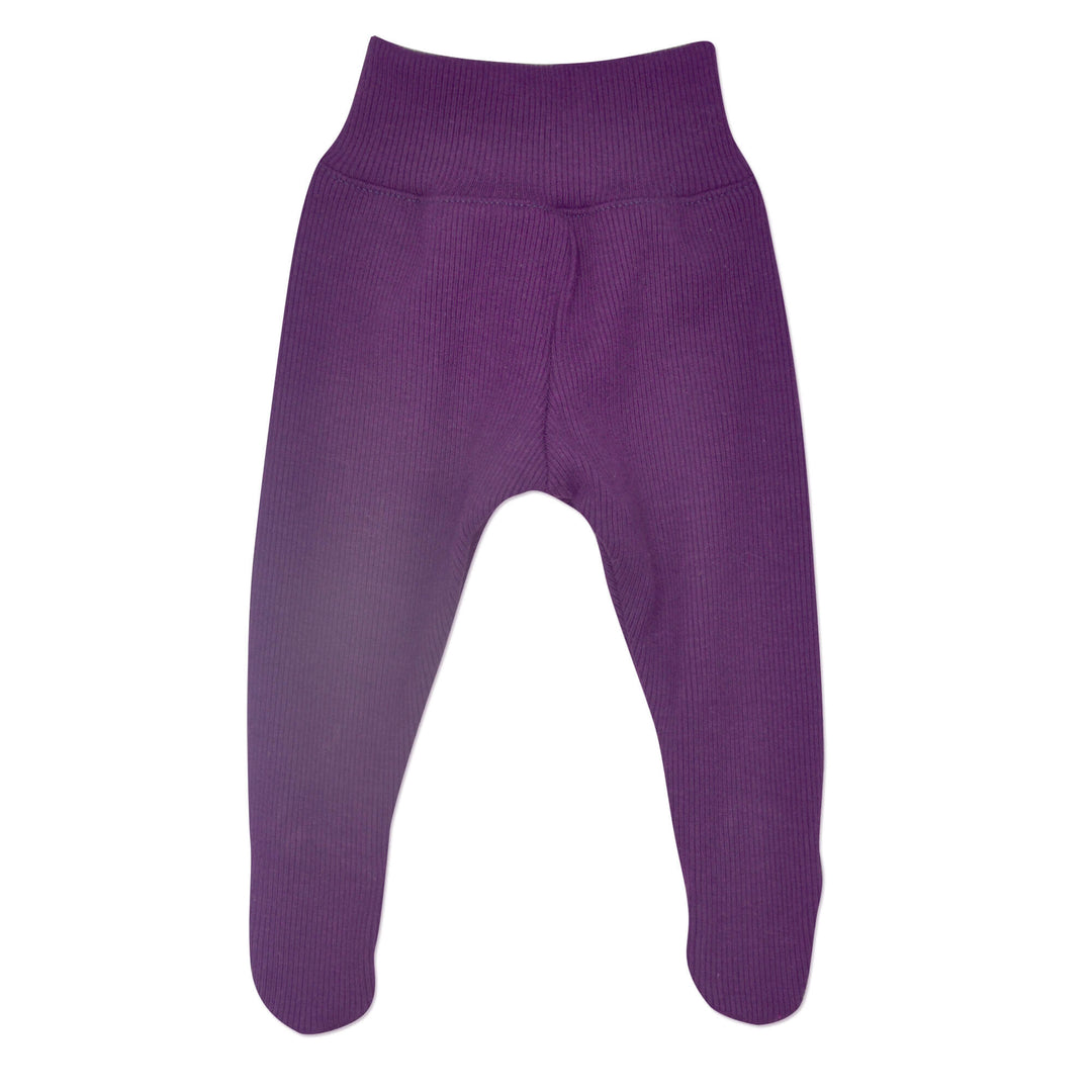 Plum Ribbed Footed Pants