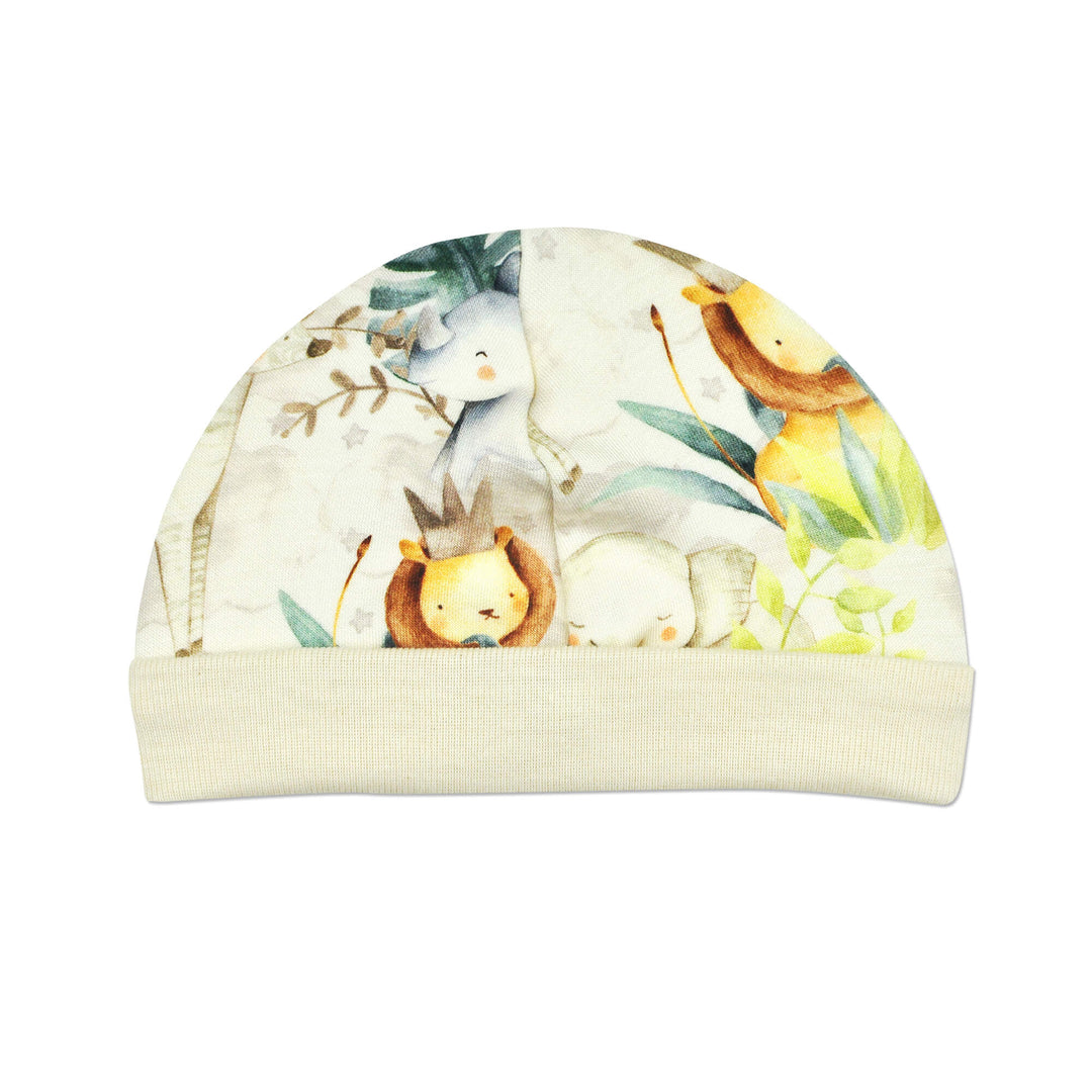 Bamboo Cap in the Safari print. The perfect thing for little preemies.