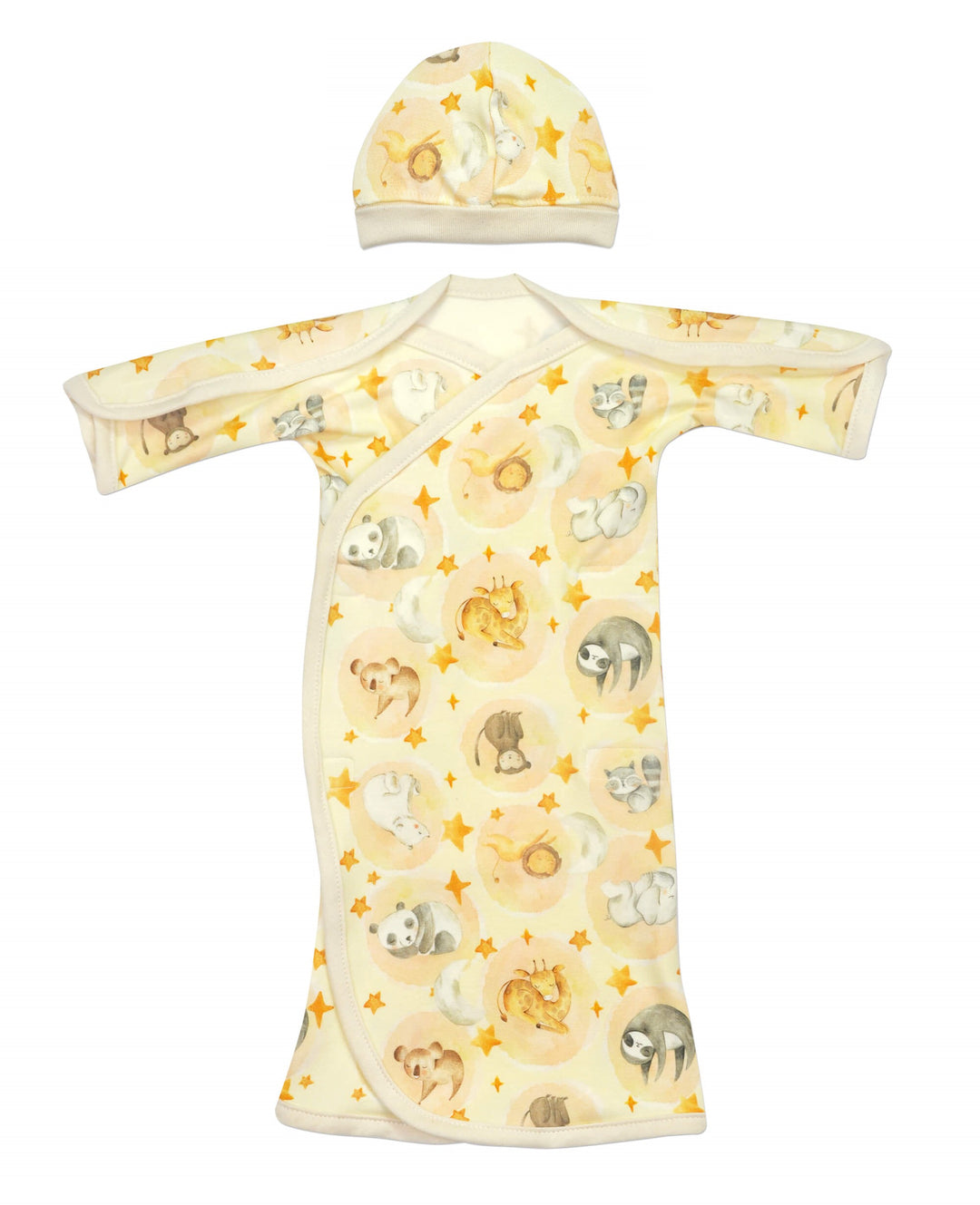 Natural Sleepy Bear Bamboo Nic-Crossover Baggette Gown