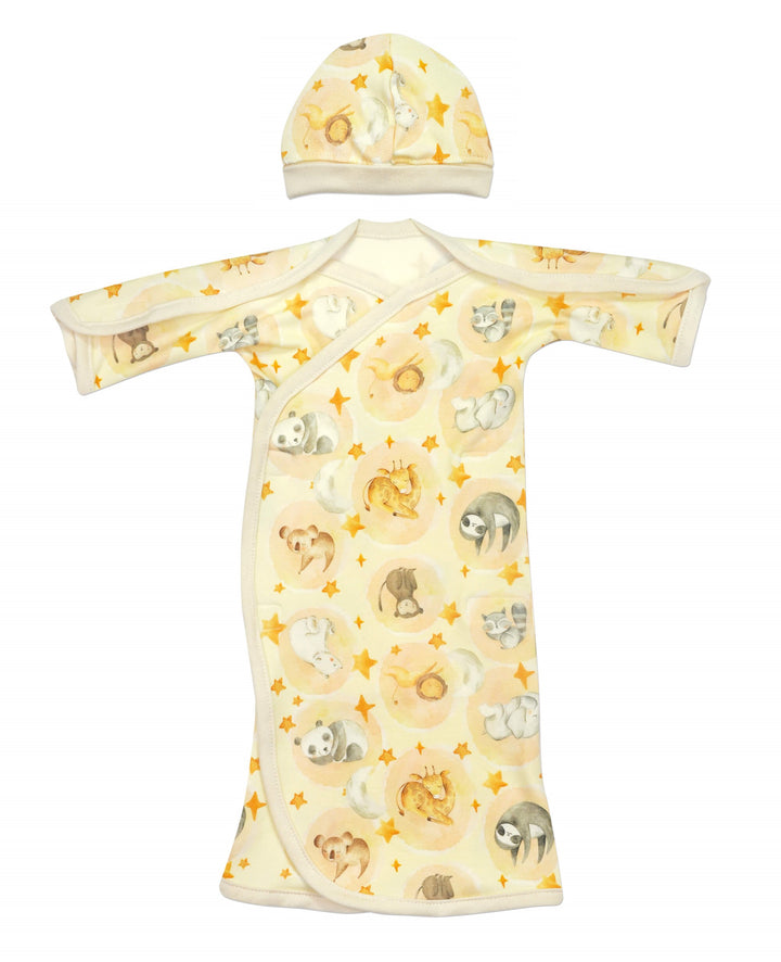 Natural Sleepy Bear Bamboo Nic-Crossover Baggette Gown