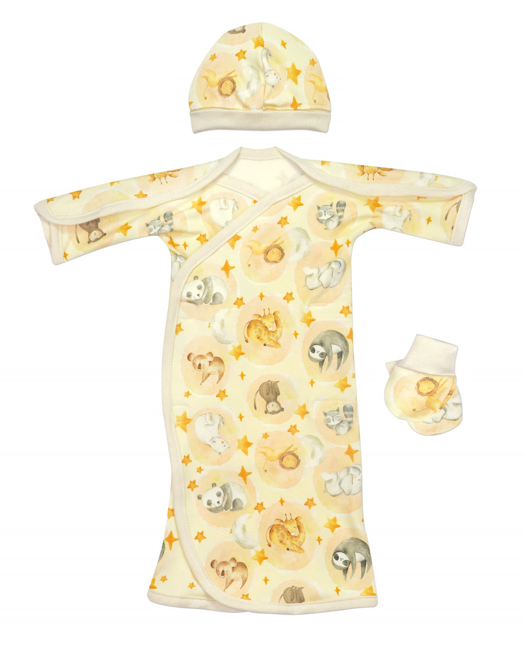 Natural Sleepy Bear Bamboo Nic-Crossover Baggette Gown