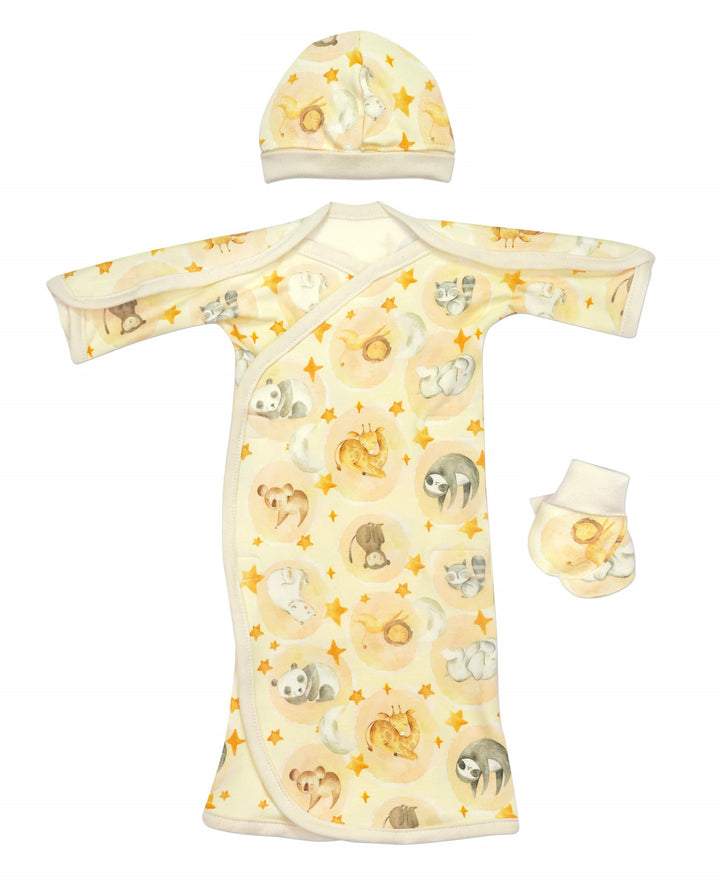 Natural Sleepy Bear Bamboo Nic-Crossover Baggette Gown