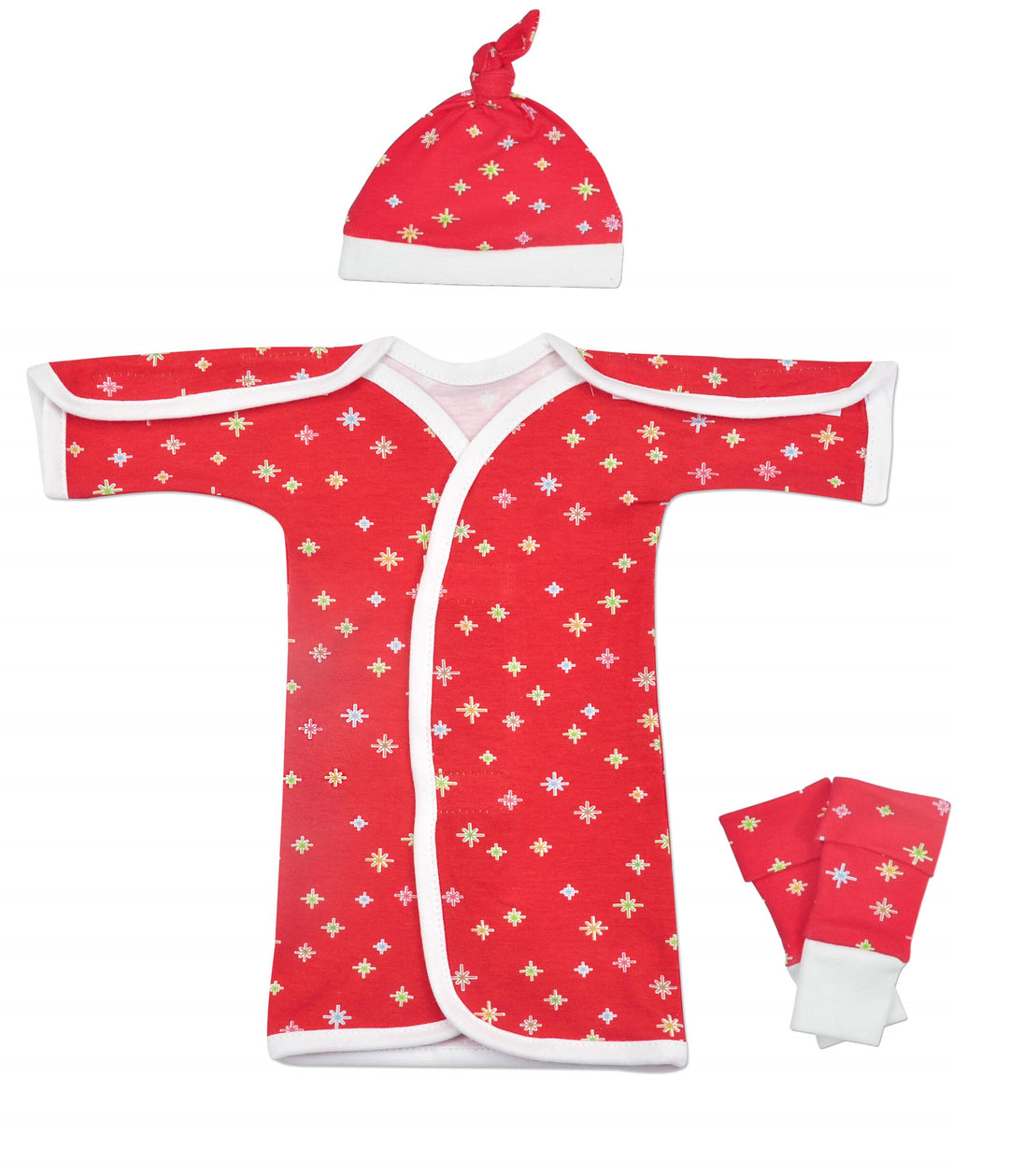 Twinkle Red Cotton NICU Gown