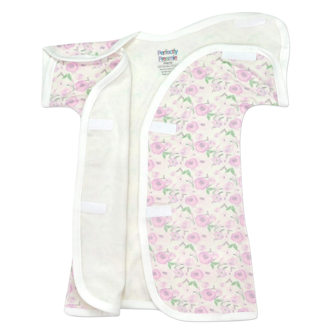 Purple Floral Bamboo NICU Gown