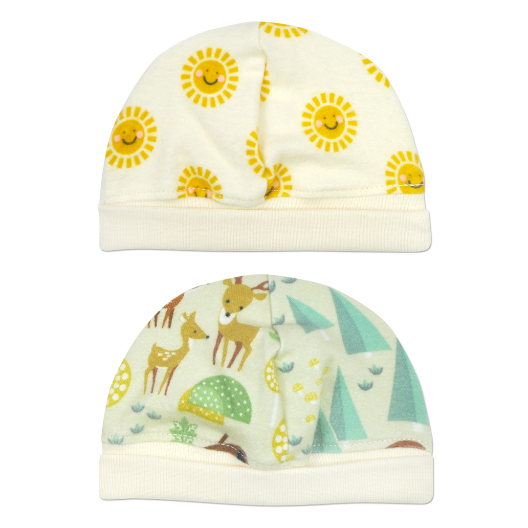 Woodland Sunshine 2PK Flannel Cap Set