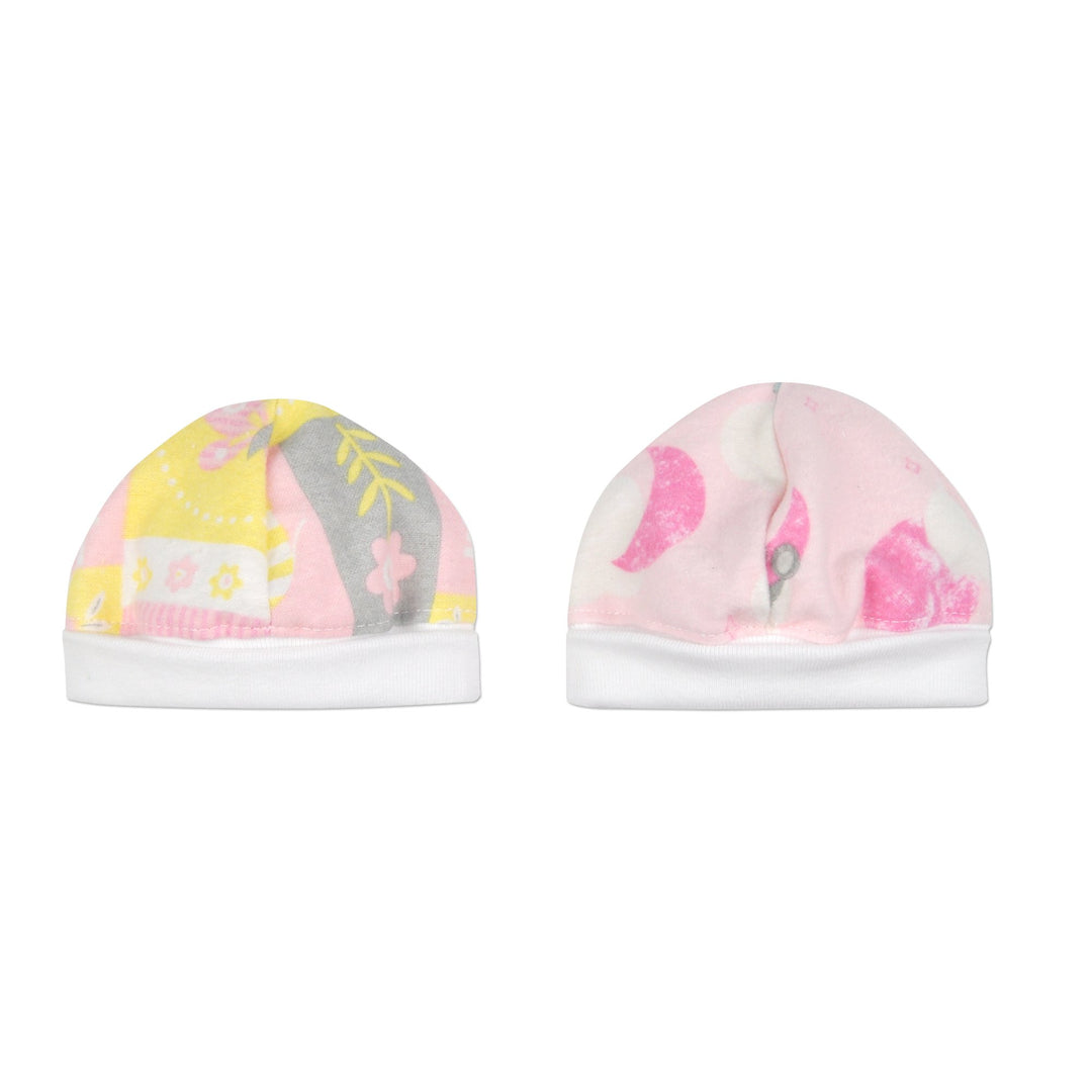 Love You To The Moon & Back Pink Flannel Caps - 2pk