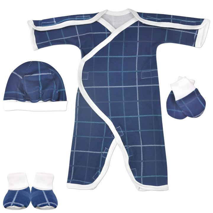 Blue Plaid Long Sleeve Cotton NIC-Jumpsuit