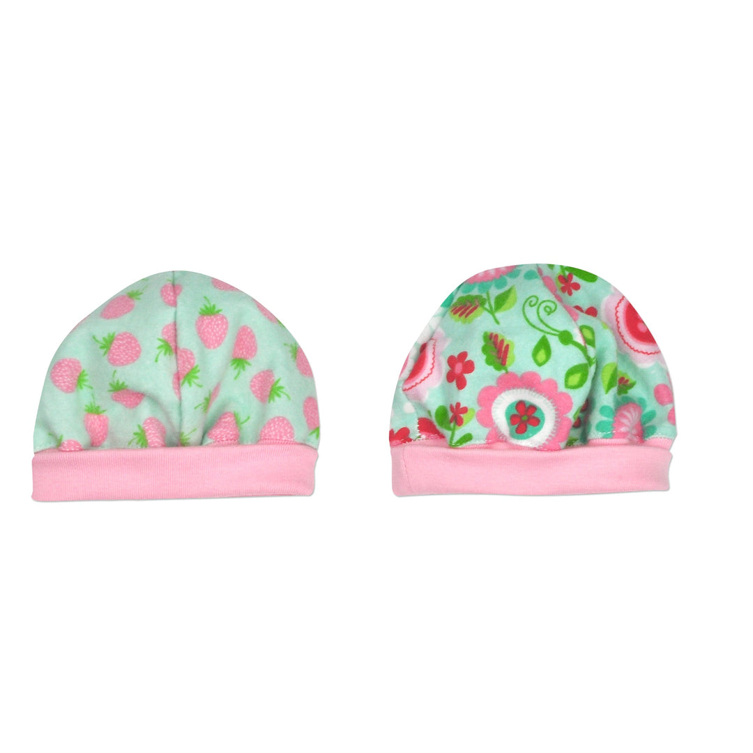 Strawberry Fields Flannel Cap Set- 2pk