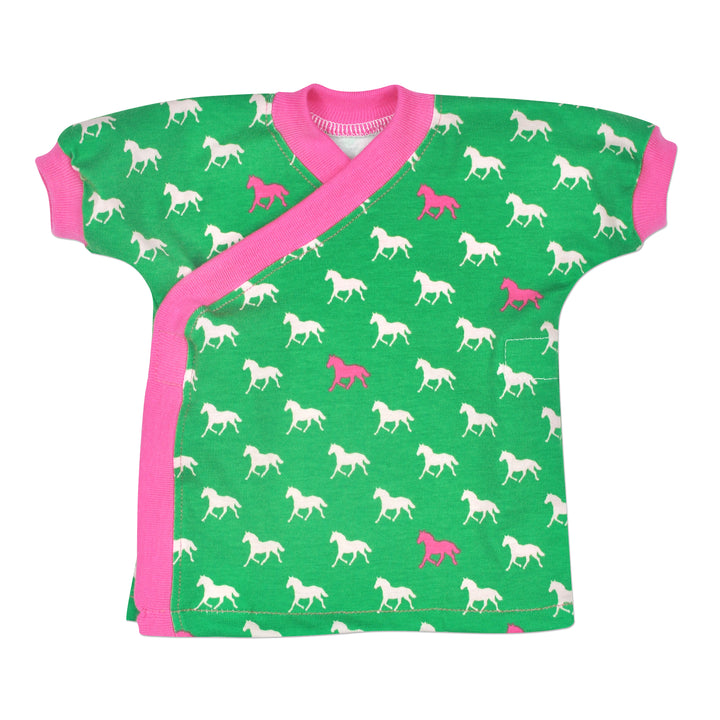 Wild Horses Short Sleeve Crossover-Tee